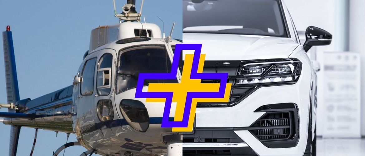Automobil i helikopter