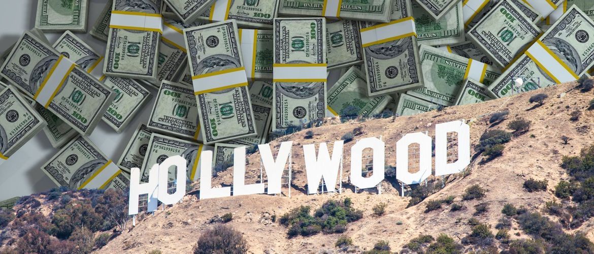 Brdo sa znakom Hollywood na pozadini od novca