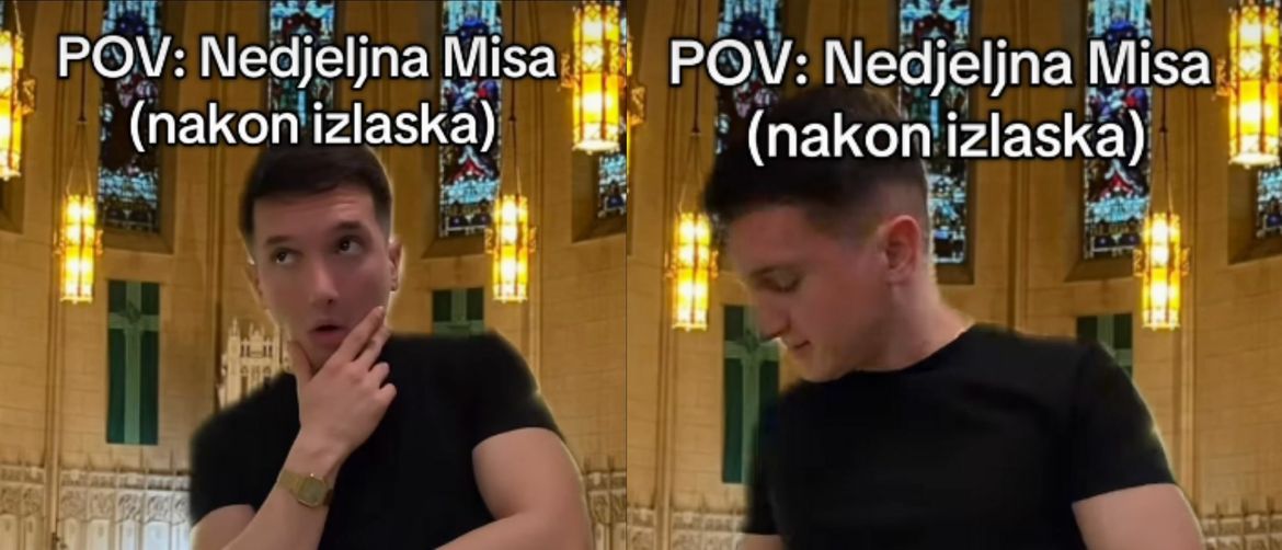 Luigi Curri u skeč s odlaskom u crkvu nakon izlaska