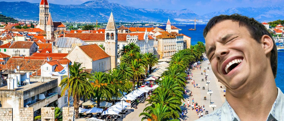 Splitska riva i muškarac koji se smije