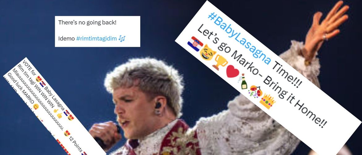 Baby Lasagna pri izvedbi pjesme ''Rim Tim Tagi Dim'' na Eurosongu 2024 i komentari na Twitteru
