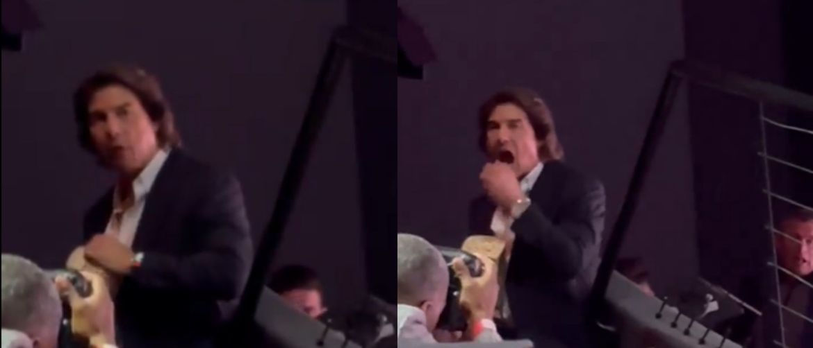Glumac Tom Cruise kako jede kokice na premjeri filma