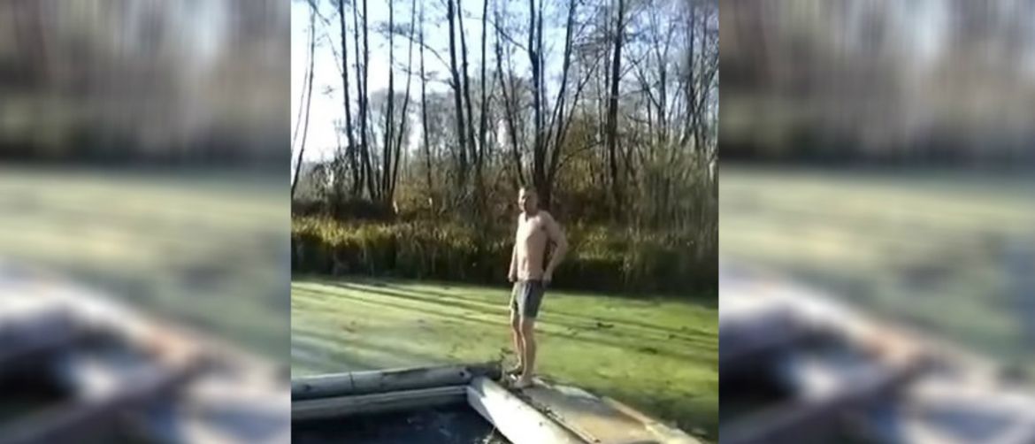 Uzalud ga je supruga preklinjala da se ne baca u jezero (FOTO: YouTube/Screenshot)