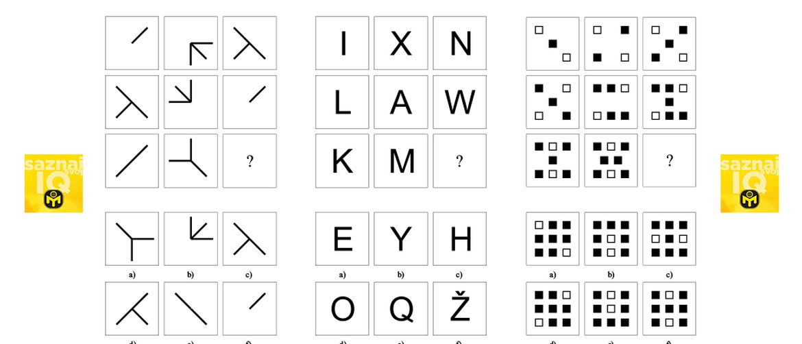 Primjer zadatka s testiranja inteligencije u Mensi.