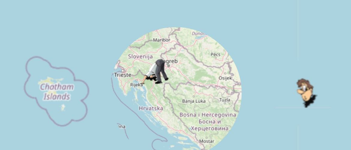 Chathamski otoci i karta hrvatske koja pokazuje koji je naš antipod