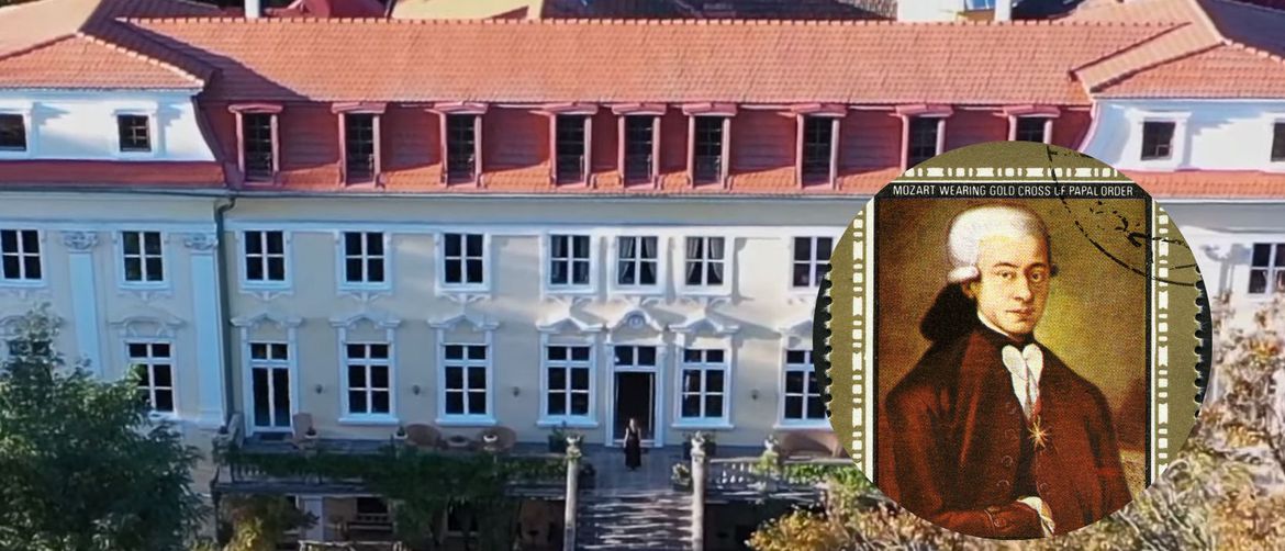 Dvorac Wolfganga Amadeusa Mozarta imena Schloss Stuppach i on na maloj slici