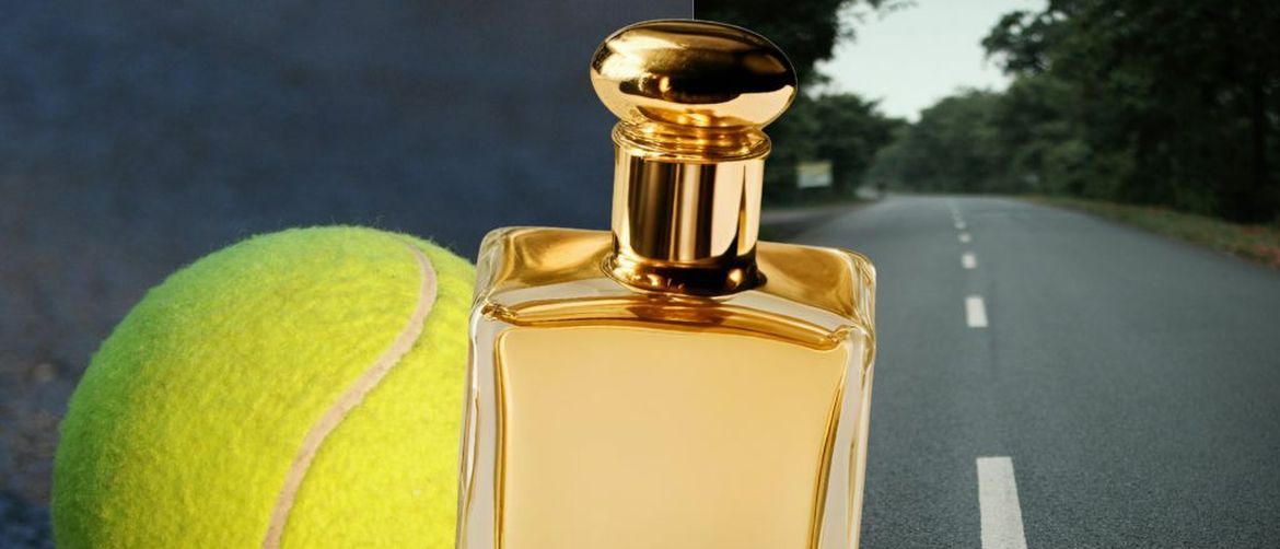 Teniska loptica, cesta i parfem