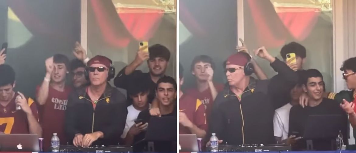 glumac Will Farrell za DJ pultom na utakmici USC Trojansa