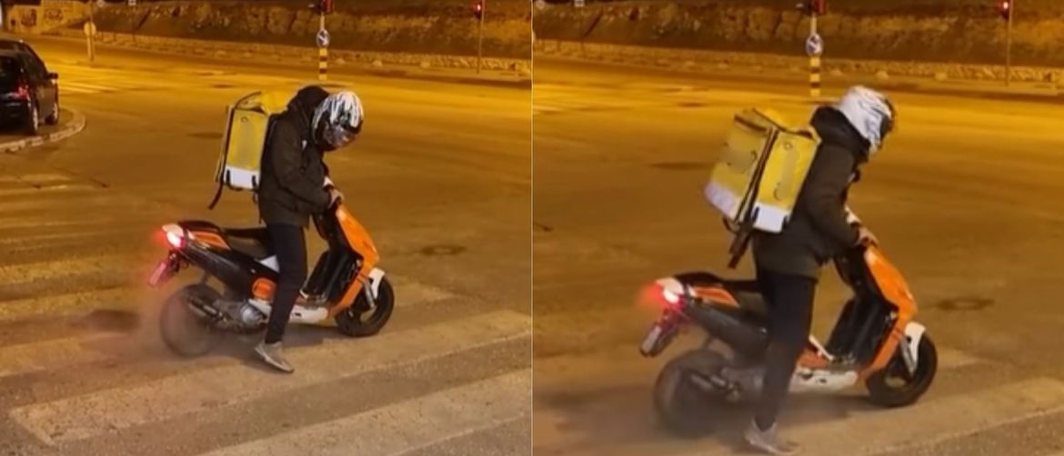 Dostavljač na semaforu