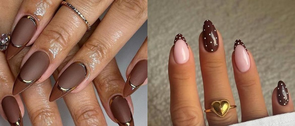 Smeđe jesenske manikure