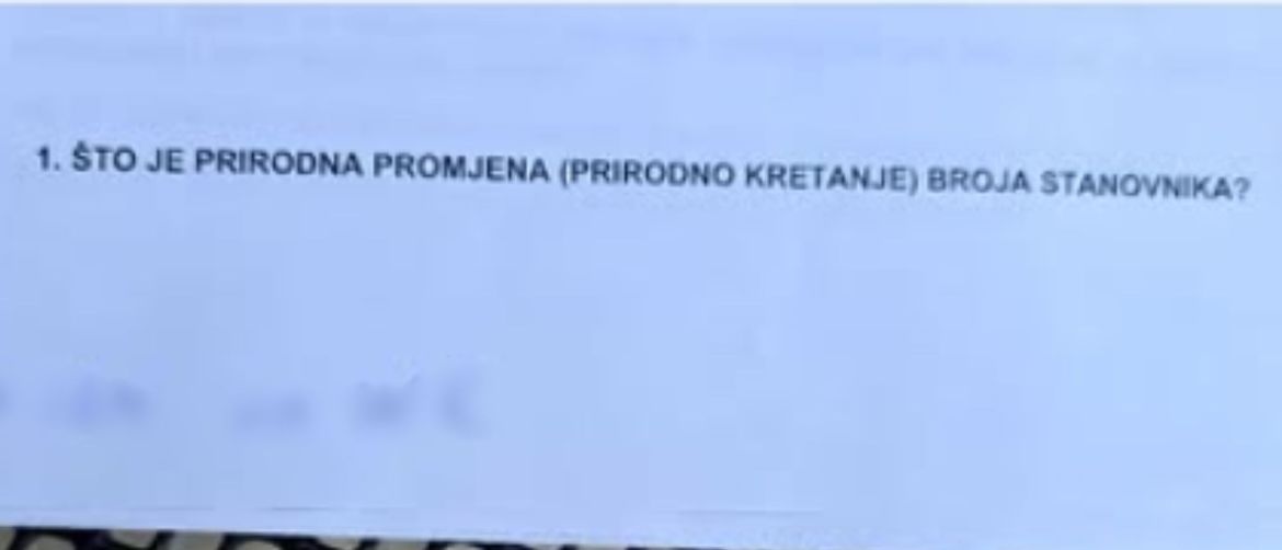 Odgovor učenika na pitanje