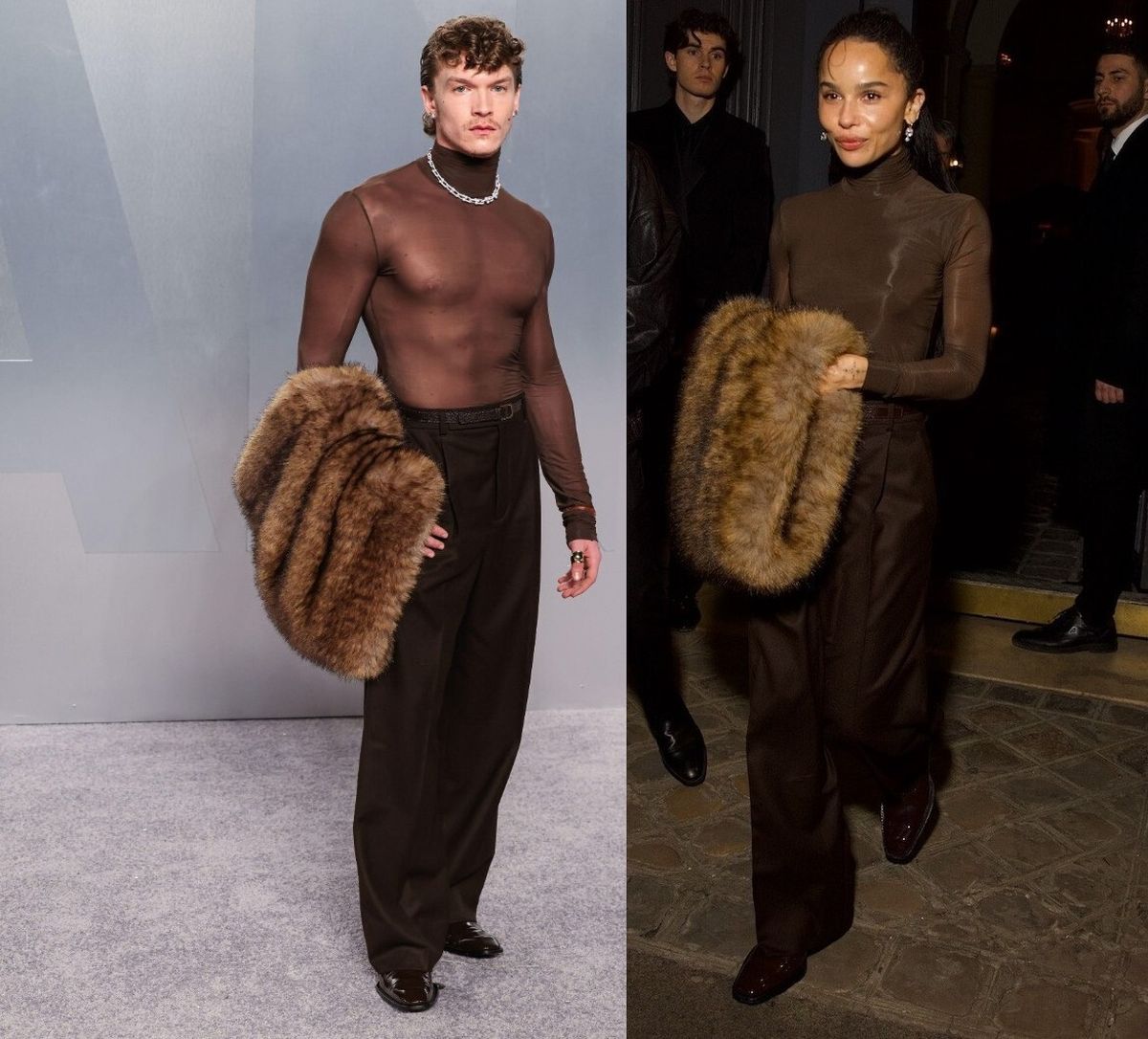 Connor Storrie i Zoe Kravitz u istom Saint Laurent izdanju 2026.