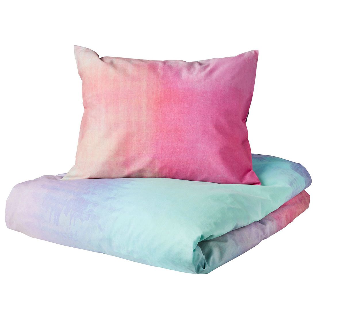 Višebojna posteljina napravljena je od 100% pamuka