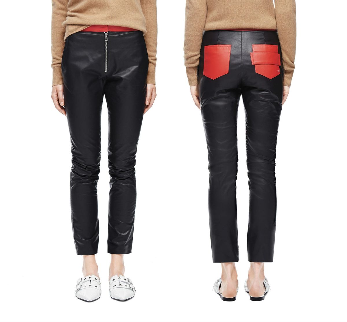 Kontrastne kožnate hlače s potpisom Victorije Beckham, 15.258 kuna