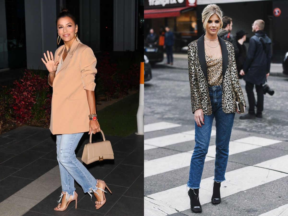 Oversized sako + traperice + štikle