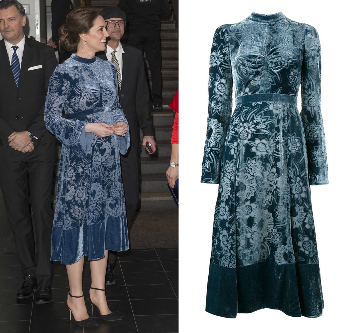 Erdem haljina od baršuna i Jimmy Choo štikle