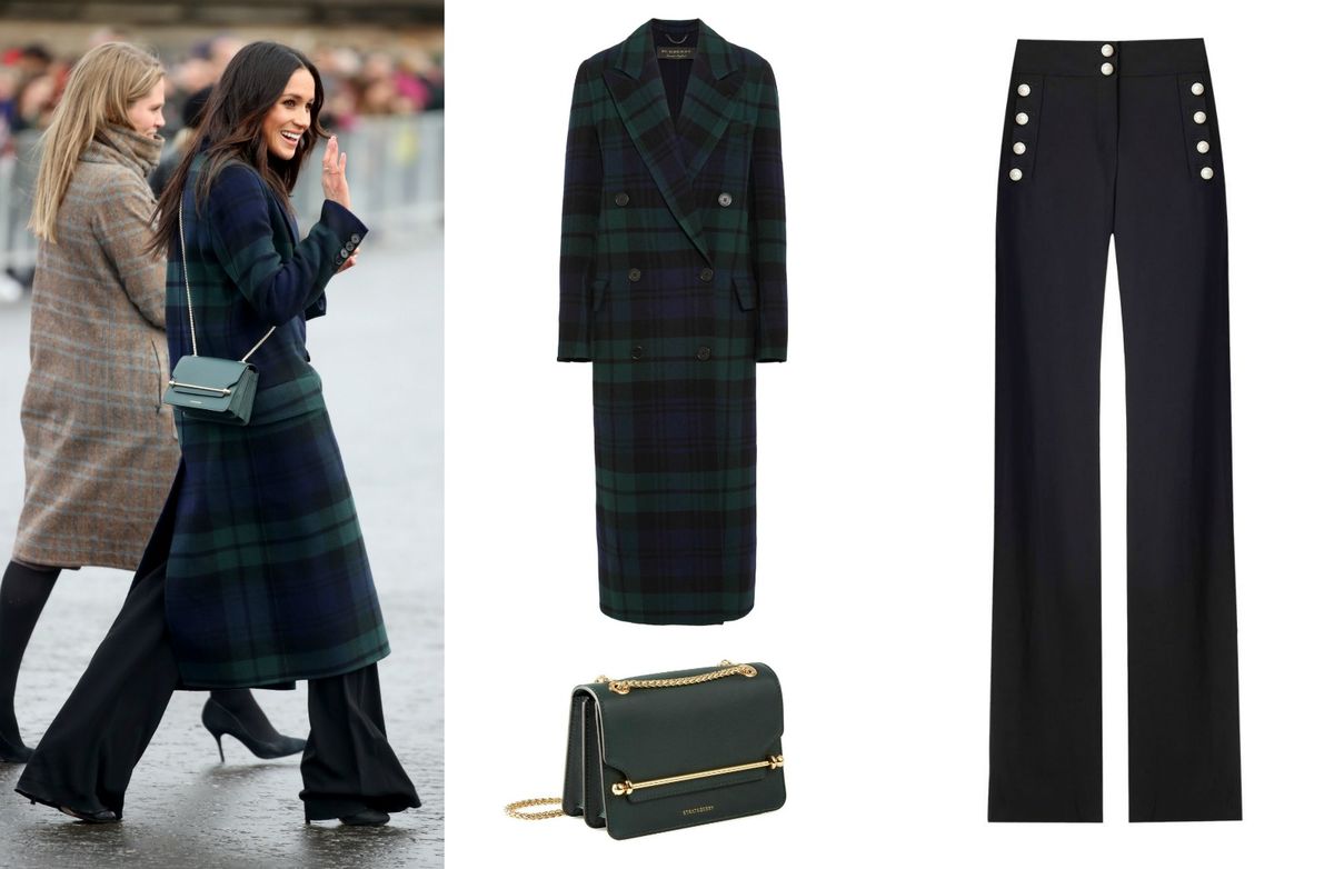 Meghan je Burberryjev kaput i hlače Veronica Bearda upotpunila torbicom brenda Strathberry
