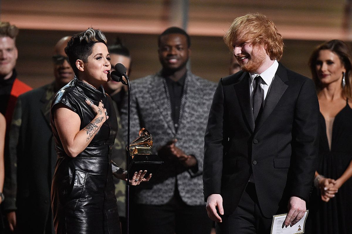 Amy Wadge i Ed Sheeran na dodjeli Grammyja
