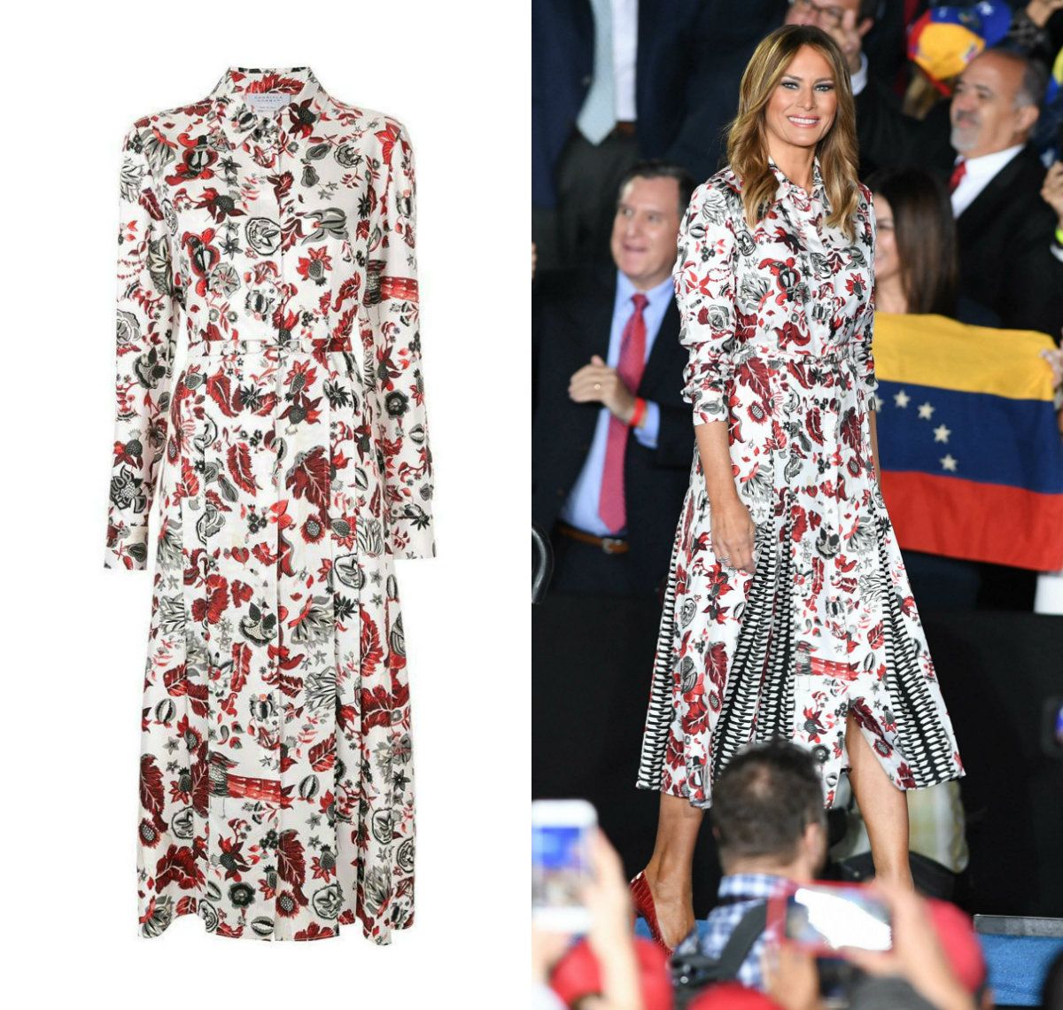 Haljina Gabriele Hearst sa skrivenim dodatkom koji do izražaja dolazi prilikom kretanja