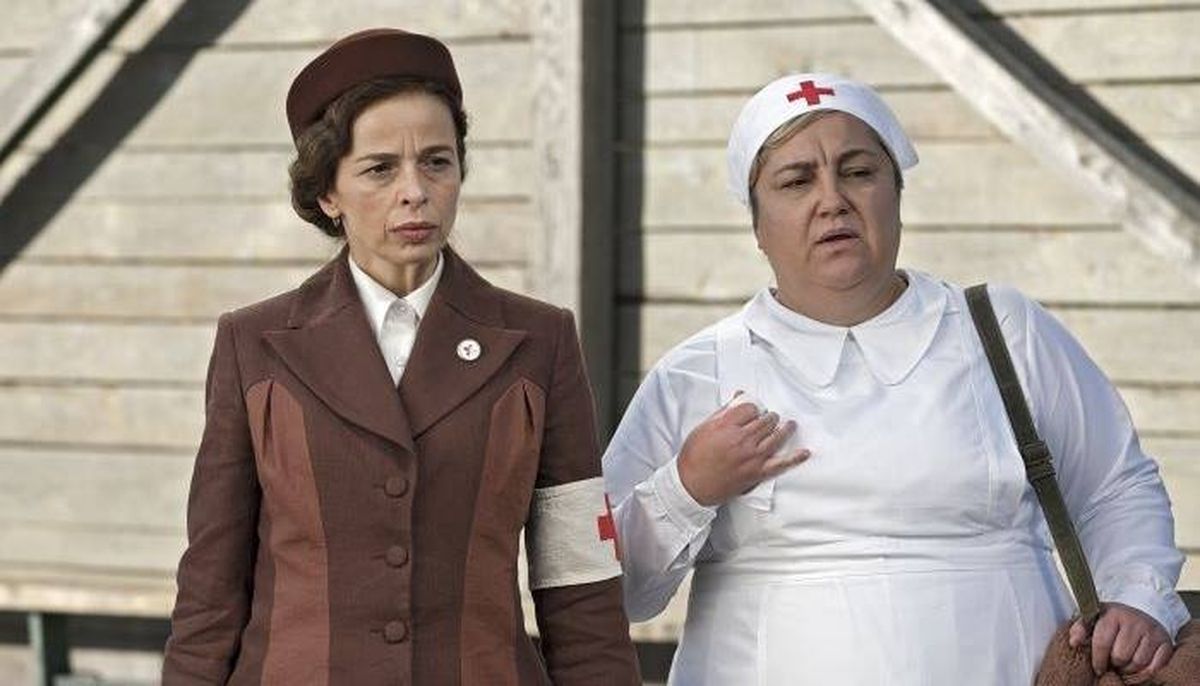 Alma Prica i Areta Ćurković na snimanju igrano-dokumentarnog filma \'Dianina lista\'