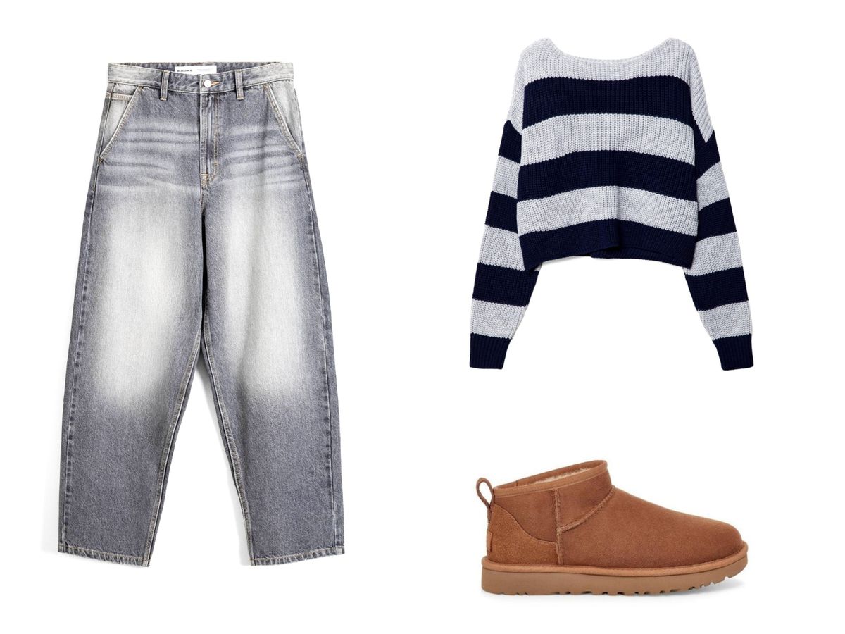 Džemper + baggy traperice + tople čizmice