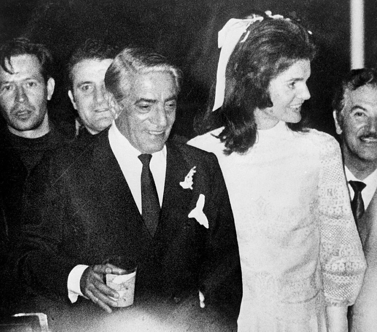 Jackie Kennedy i Aristotel Onassis na svom vjenčanju 1968.