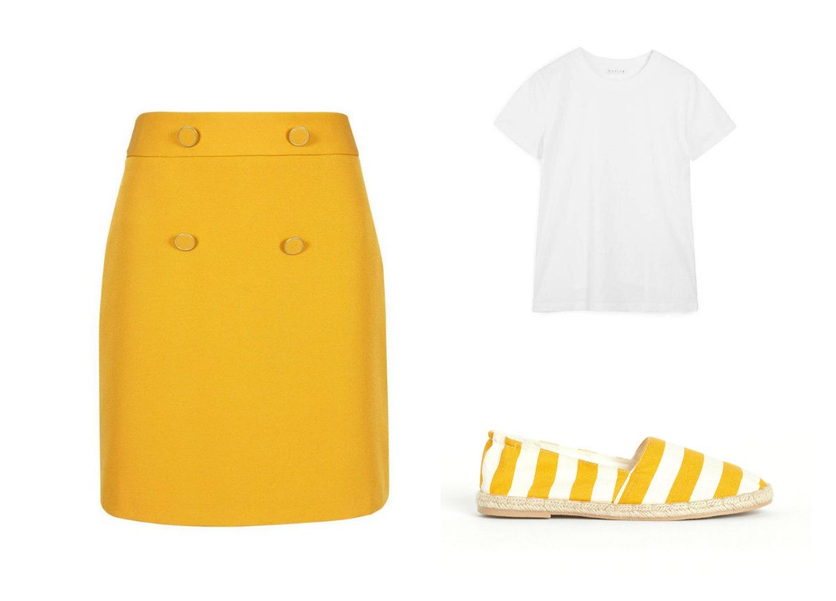 Suknja Dorothy Perkins (57 kuna), majica Stradivarius (49,90 kuna), espadrile H&M (82 kune)