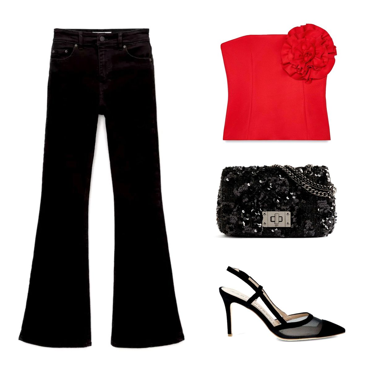 Glamurozna kombinacija s trapezicama i statement topom