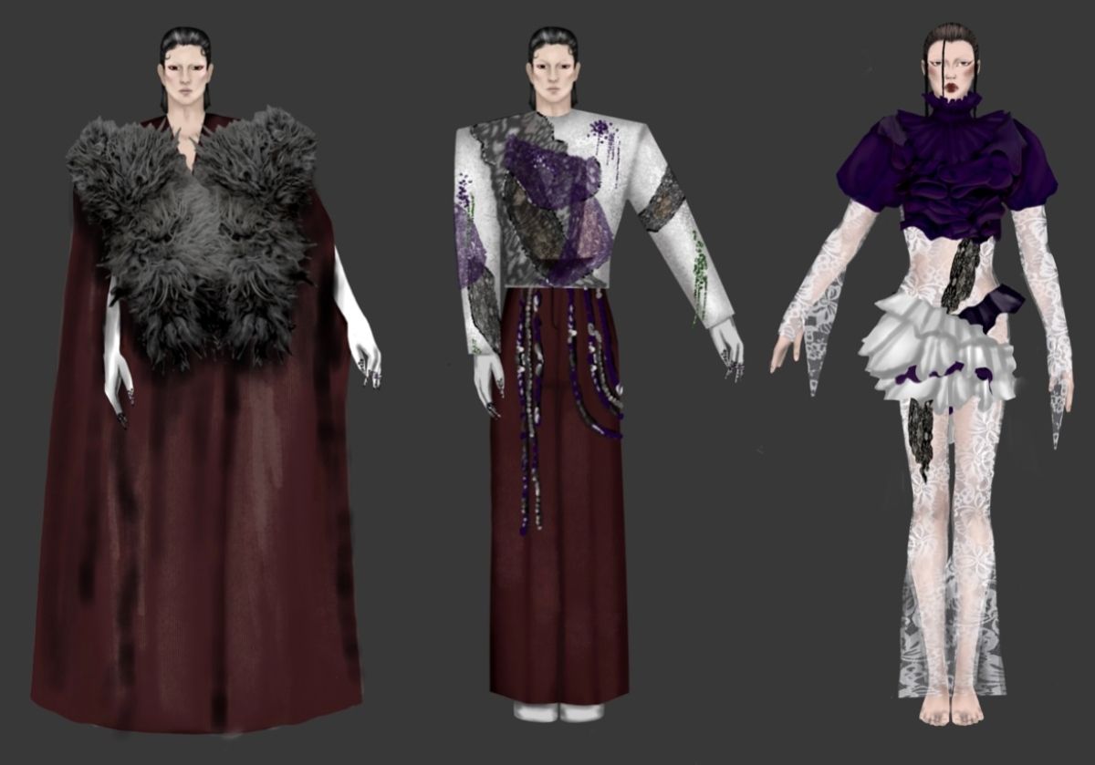 Skica kostima Marka Bošnjaka i plesačica