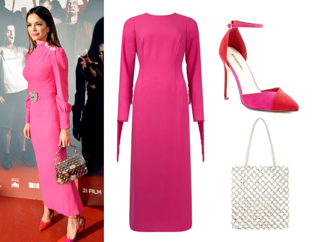 Ružičasta haljna u kombinaciji po uzoru na Severinu