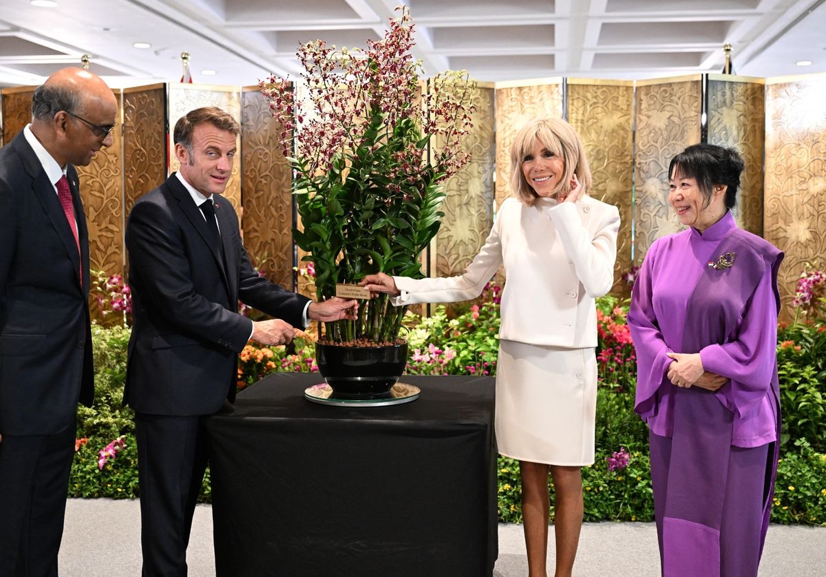 Emmanuel i Brigitte Macron u Singapuru