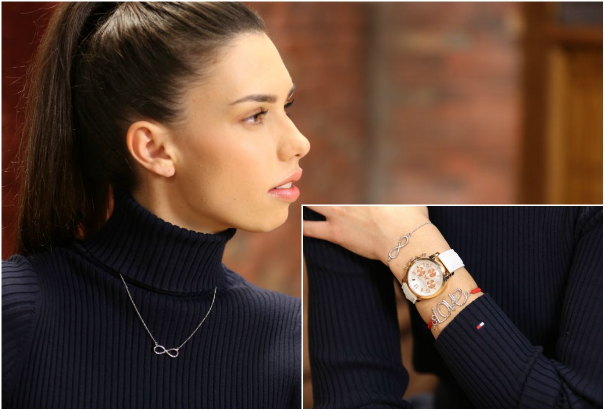 Nakit: Argentum Best Buy Infinity ogrlica 129,00 kn; Argentum srebrna narukvica sa znakom beskonačnosti 99,00 kn; Argentum Best Buy narukvica „Love“ 129,00 kn; Daisy Dixon sat; Odjeća: Tommy Hilfiger