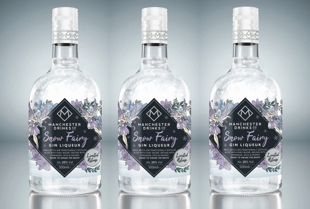 Božićni džin Snow Fairy svjetluca kada se boca protrese