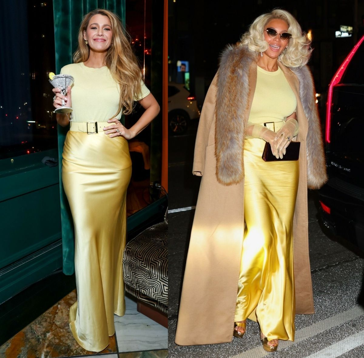 Tko bolje nosi dugu žutu suknju i majicu Sergia Hudson: Blake Lively ili Beyonce?