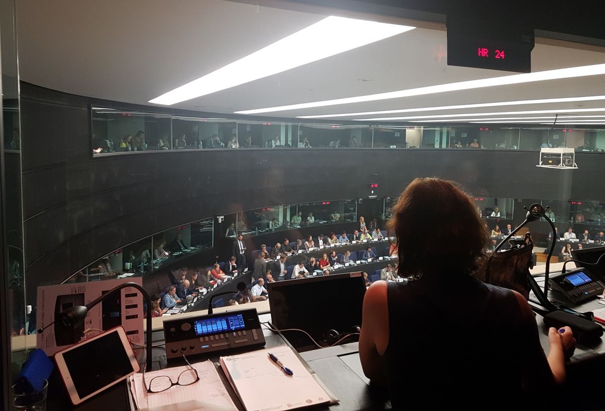 Kristina Kruhak kao konferencijska prevoditeljica radi za Europsku komisiju i Europski parlament