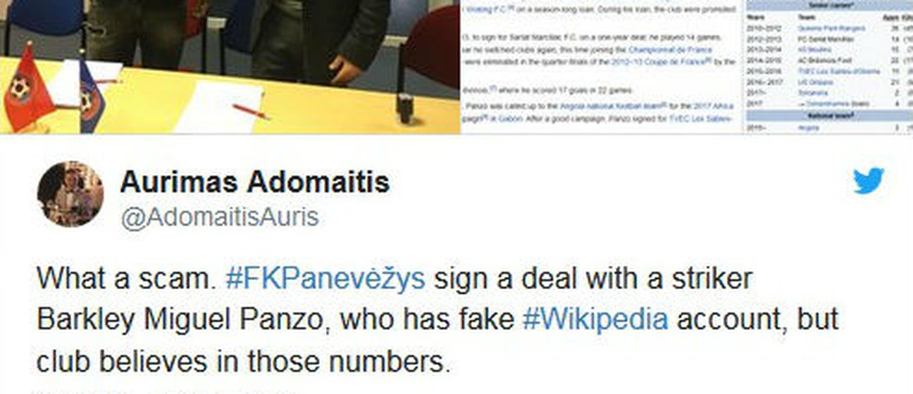 Barkley Miguel Panzo potpisao za litavski Panevežys (Screenshot Twitter)