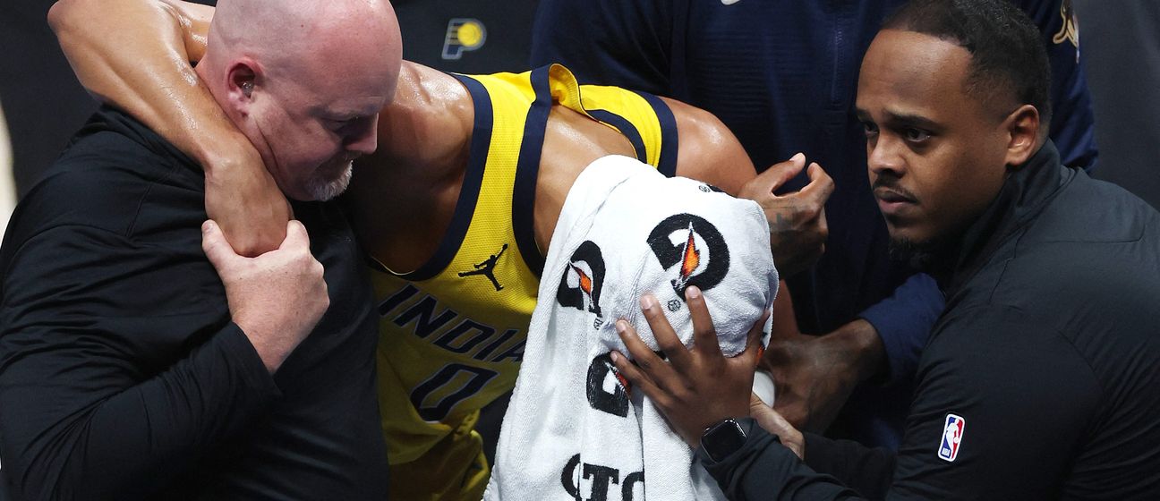 Tyrese Haliburton nakon ozljede u sedmoj utakmici NBA finala