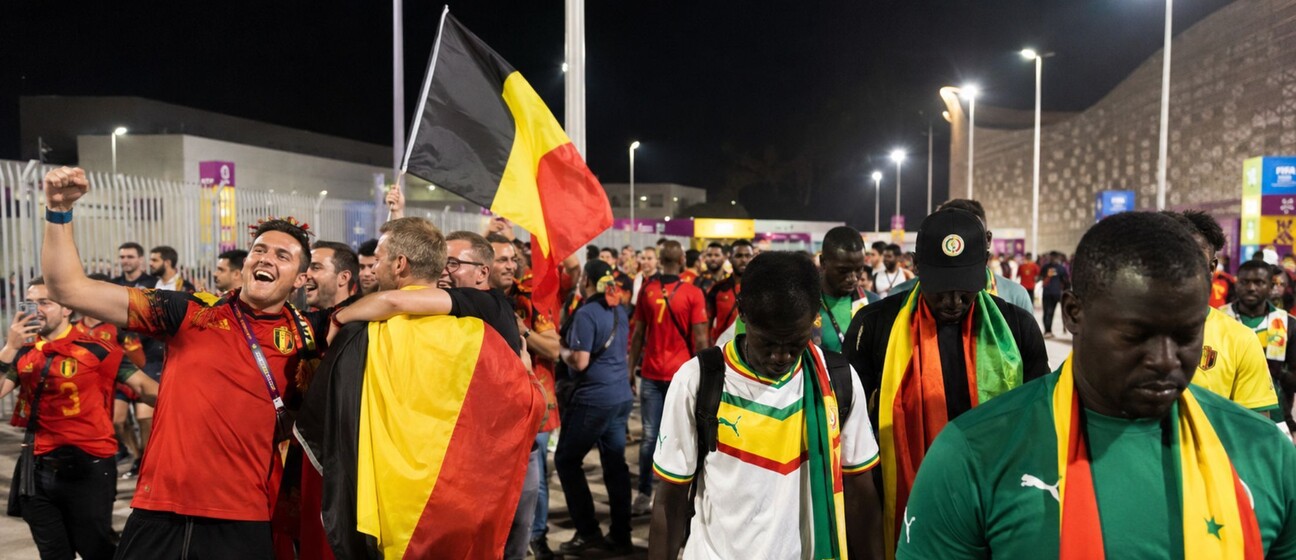 Belgijski i Senegalski navijači