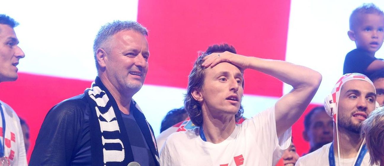 Marko Perković Thompson i Luka Modrić 2018. godine