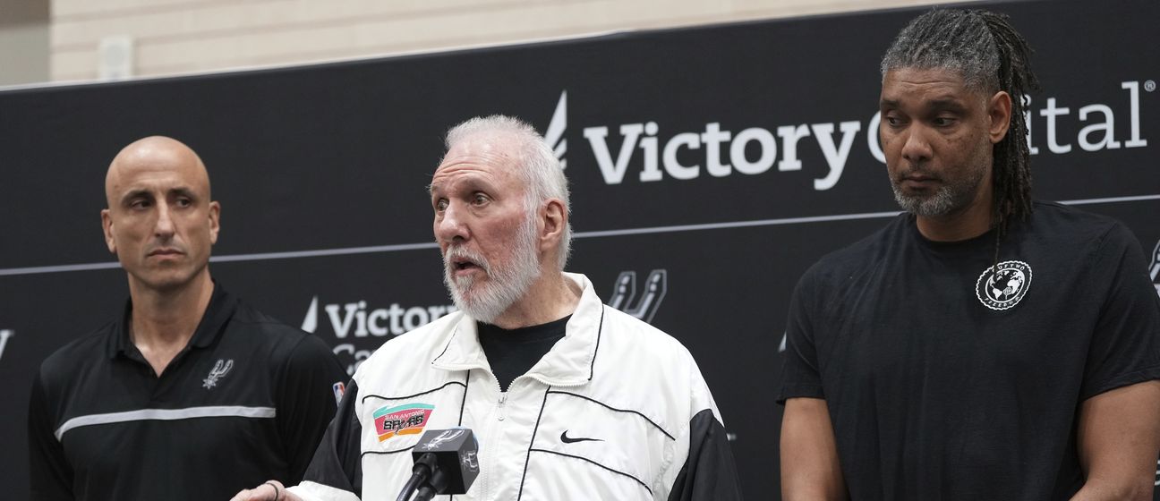 Manu Ginobili, Gregg Popovich, Tim Duncan