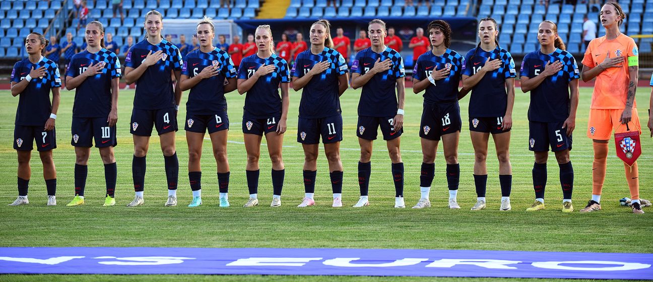 Hrvatska na utakmici protiv Walesa u srpnju 2024.