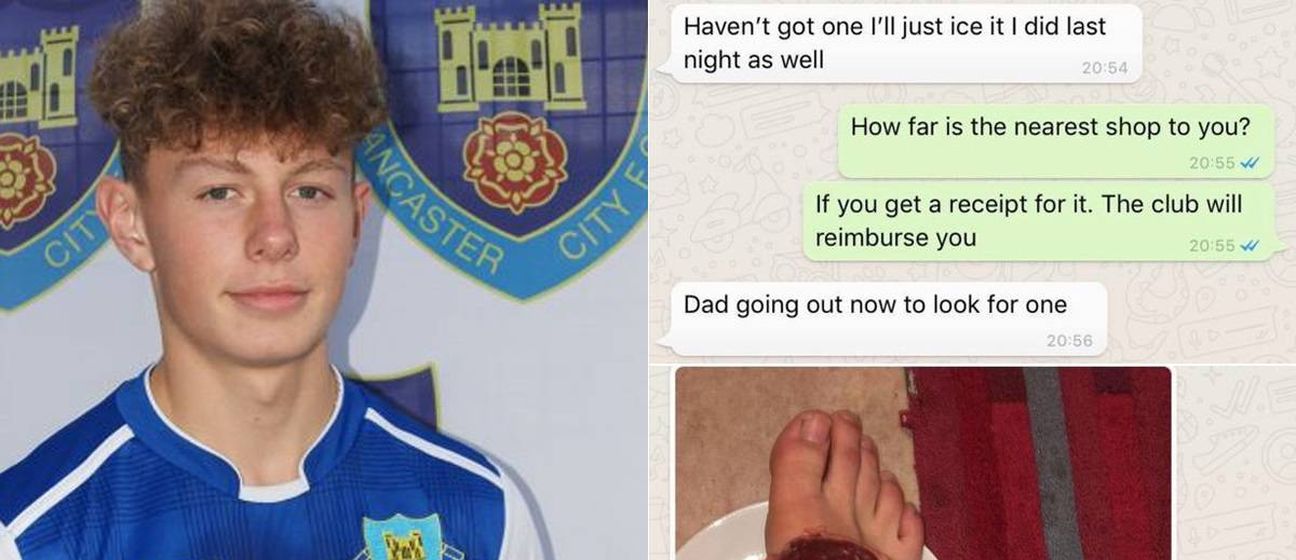 Tom Preston s odreskom na stopalu (Foto: Screen shot Twitter)