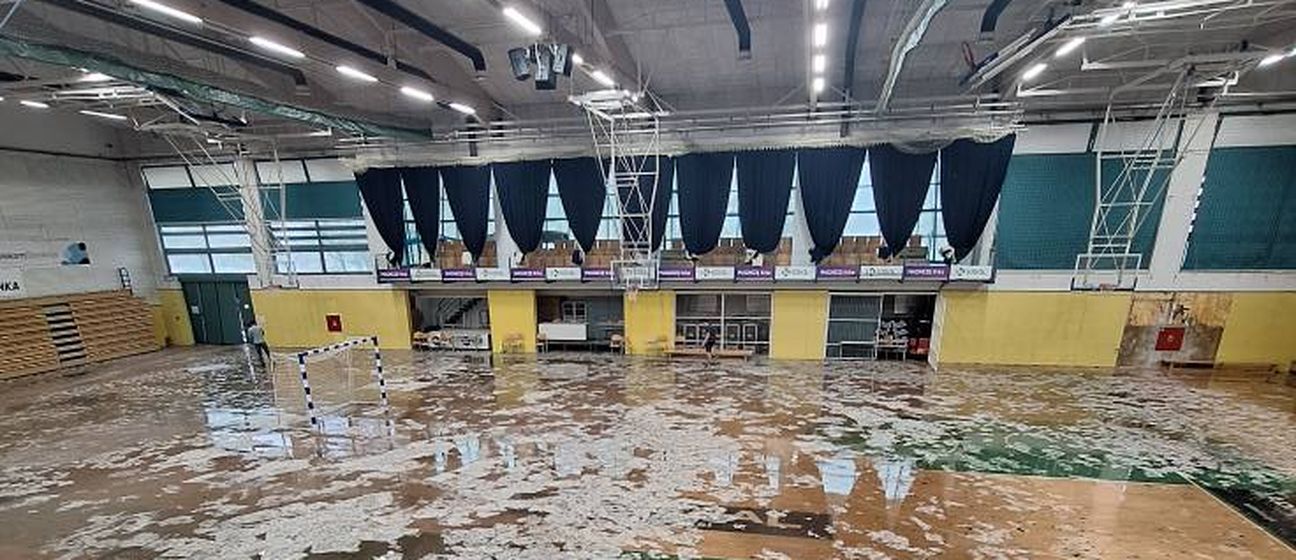 Poplavljena dvorana KK Krke