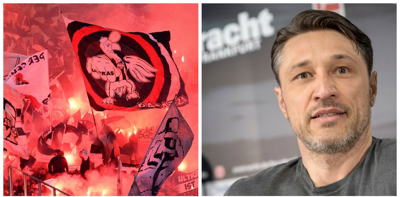 Navijači Eintrachta iz Frankfurta i Niko Kovač (Foto: AFP)