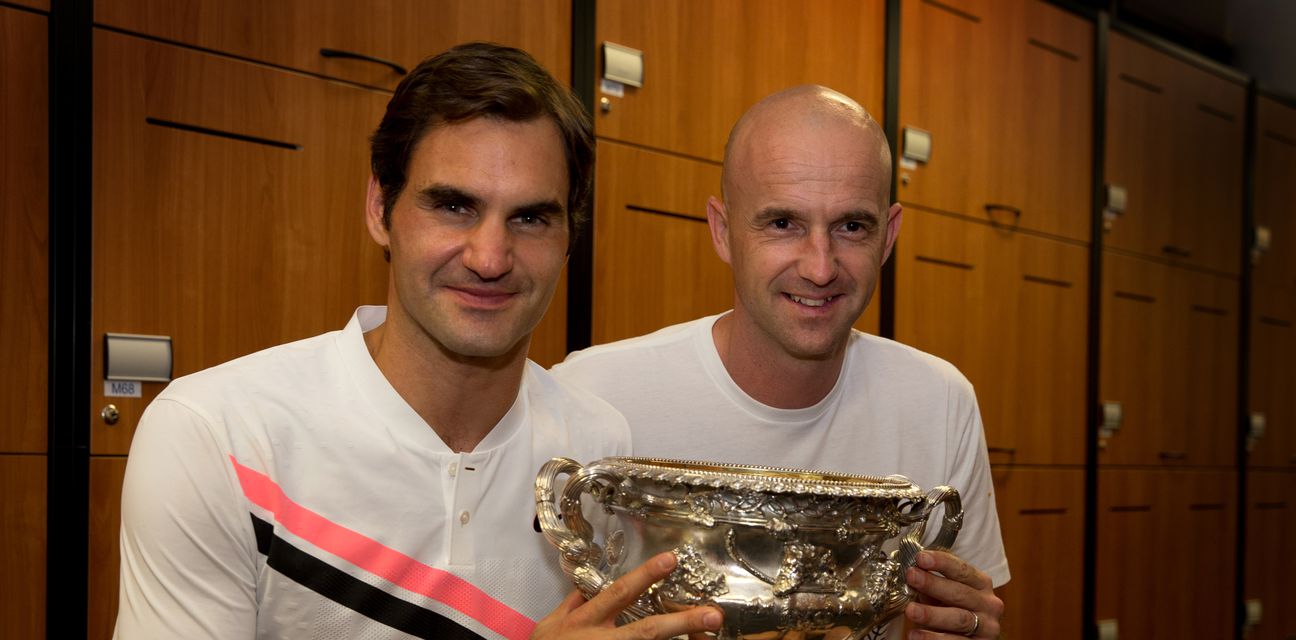 Ljubičić i Federer s trofejem Australian Opena (Foto: AFP)