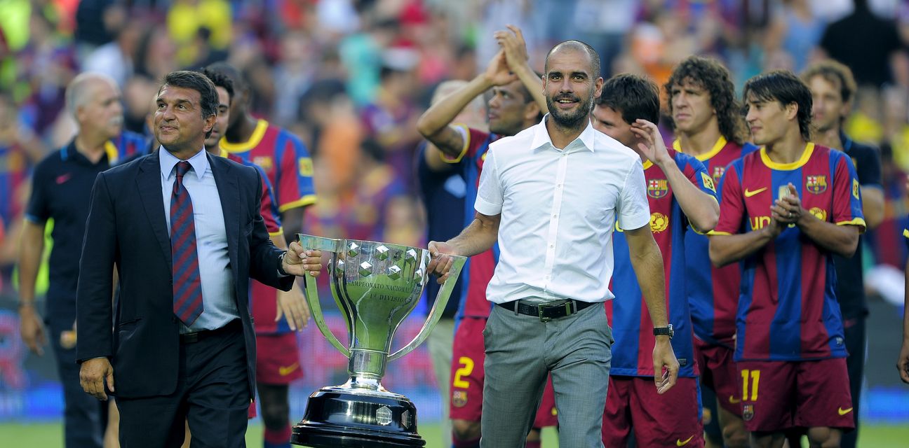 Joan Laporta i Josep Guardiola (Foto: AFP)