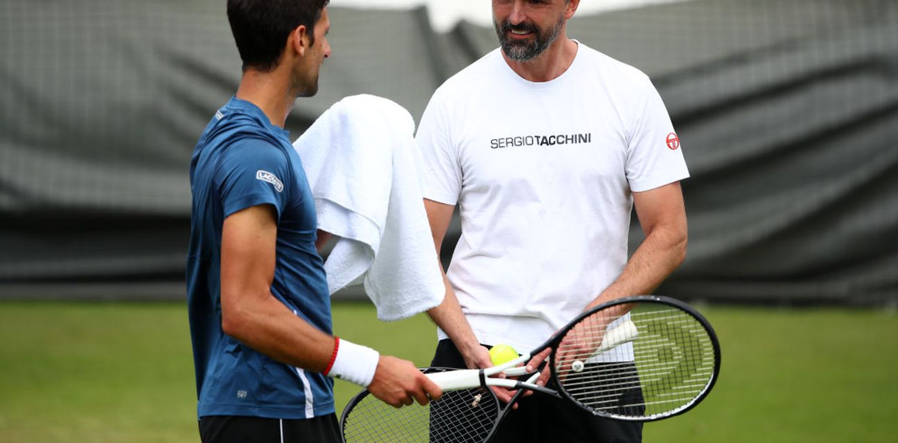 Goran Ivanišević na treningu s Novakom Đokovićem (Foto: Clive Brunskill/Getty Images))