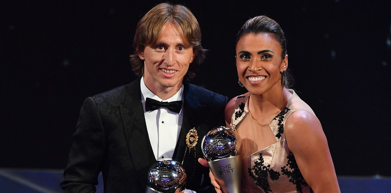 Luka Modrić i Marta, najbolji na svijetu (Foto: AFP)