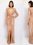 Sandra Perković u zlatnoj haljini sa šljokicama brenda Leilou by Alex Dojčinović - 4