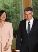 Sanja Musić Milanović i Zoran Milanović na inauguraciji 2020.